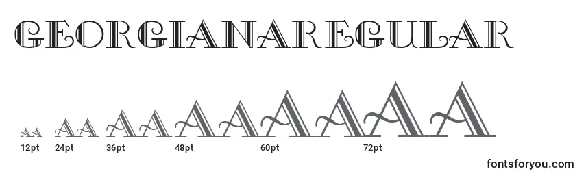 Размеры шрифта GeorgianaRegular
