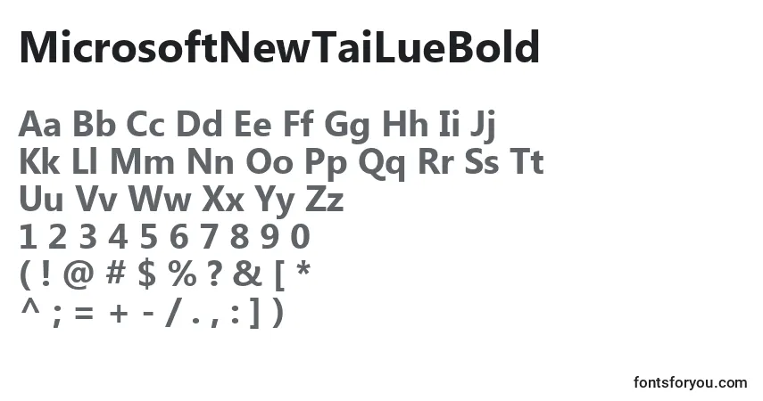 A fonte MicrosoftNewTaiLueBold – alfabeto, números, caracteres especiais
