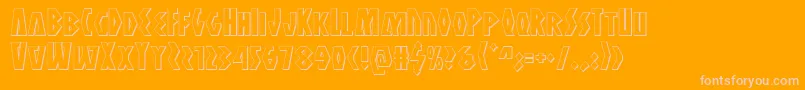 Antikythera3D-Schriftart – Rosa Schriften auf orangefarbenem Hintergrund