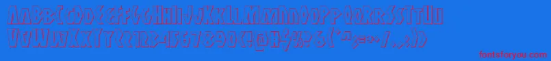 Antikythera3D Font – Red Fonts on Blue Background