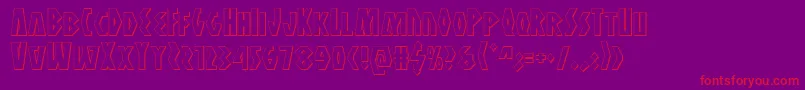 Antikythera3D-Schriftart – Rote Schriften auf violettem Hintergrund