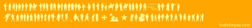 Soldierww2 Font – Yellow Fonts on Orange Background