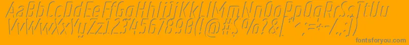 RulerVolumeInner-Schriftart – Graue Schriften auf orangefarbenem Hintergrund