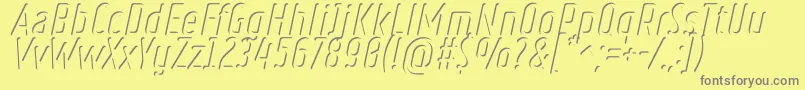 RulerVolumeInner-Schriftart – Graue Schriften auf gelbem Hintergrund