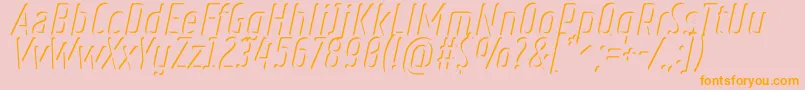 RulerVolumeInner-Schriftart – Orangefarbene Schriften auf rosa Hintergrund