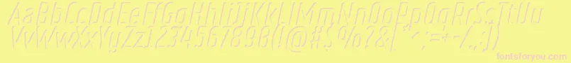 RulerVolumeInner-fontti – vaaleanpunaiset fontit keltaisella taustalla