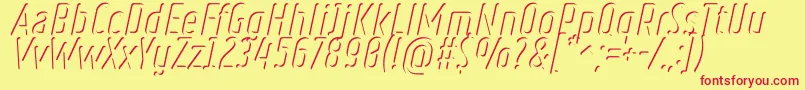 RulerVolumeInner Font – Red Fonts on Yellow Background