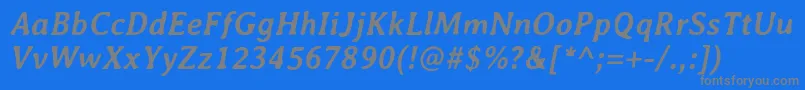 AveriaBolditalic Font – Gray Fonts on Blue Background