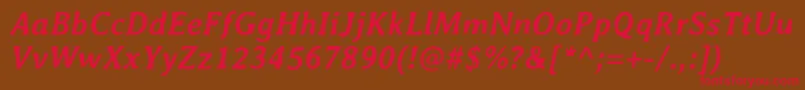 AveriaBolditalic Font – Red Fonts on Brown Background