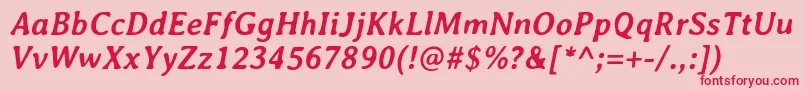 AveriaBolditalic Font – Red Fonts on Pink Background