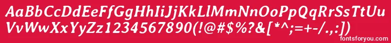 Шрифт AveriaBolditalic – белые шрифты на красном фоне