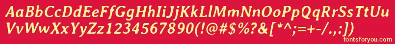 AveriaBolditalic Font – Yellow Fonts on Red Background