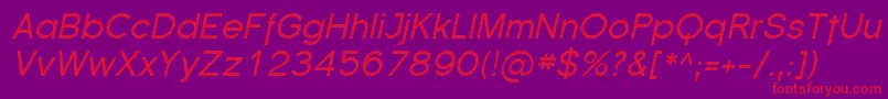 FlorencesansItalic Font – Red Fonts on Purple Background