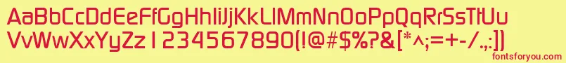 ModaerneRegular Font – Red Fonts on Yellow Background