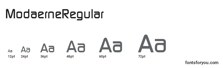 ModaerneRegular Font Sizes