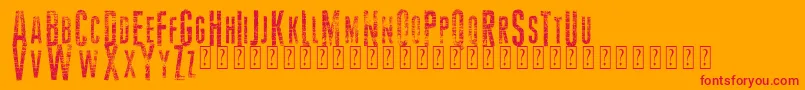 VtksMoney2-Schriftart – Rote Schriften auf orangefarbenem Hintergrund