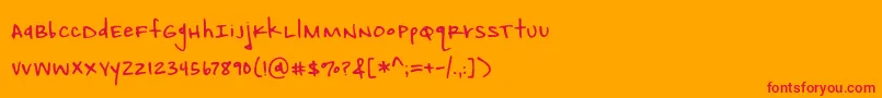 BmdAmbitionInk Font – Red Fonts on Orange Background