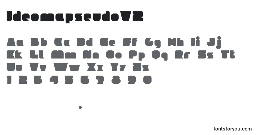 Czcionka IdeomapseudoV2 – alfabet, cyfry, specjalne znaki
