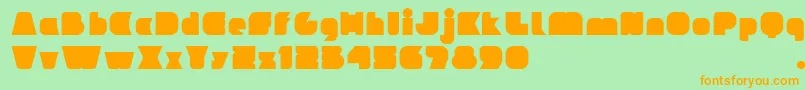 IdeomapseudoV2 Font – Orange Fonts on Green Background