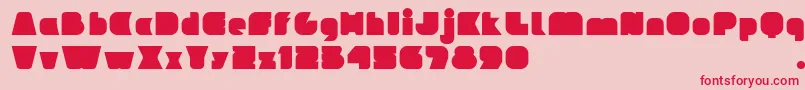 フォントIdeomapseudoV2 – ピンクの背景に赤い文字