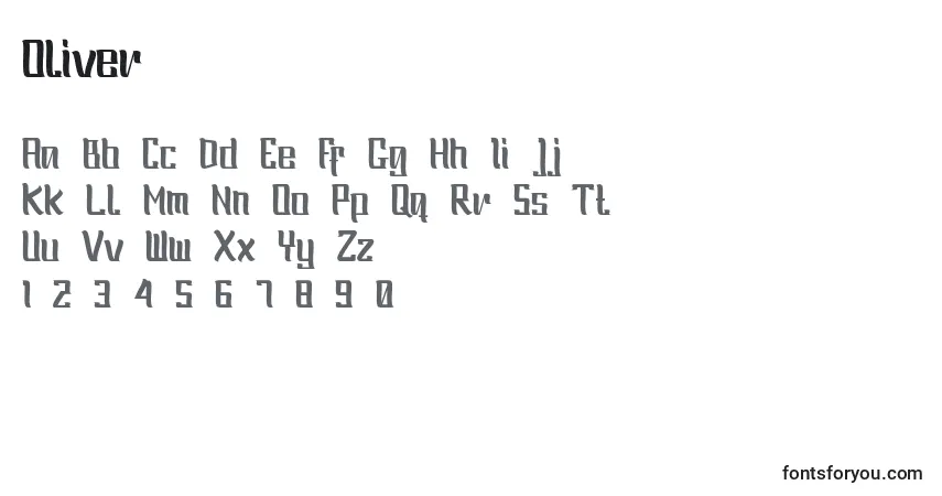 Oliver (48768)フォント–アルファベット、数字、特殊文字