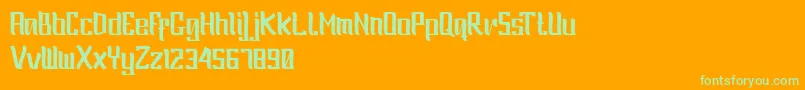 Oliver-Schriftart – Grüne Schriften auf orangefarbenem Hintergrund