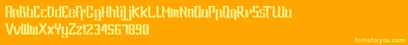 Czcionka Oliver – żółte czcionki na pomarańczowym tle