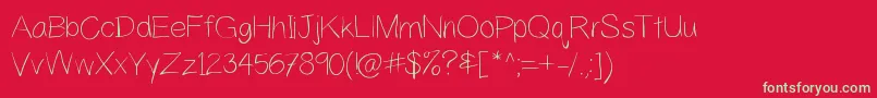 YahfieLight Font – Green Fonts on Red Background