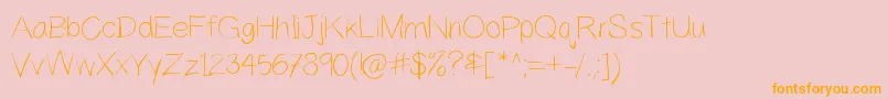YahfieLight Font – Orange Fonts on Pink Background