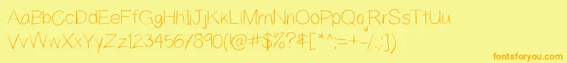 YahfieLight Font – Orange Fonts on Yellow Background