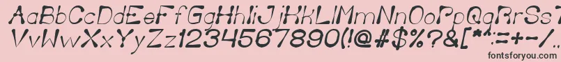 フォントDeliciousKetchupItalic – ピンクの背景に黒い文字