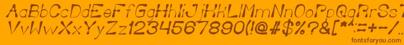 Fonte DeliciousKetchupItalic – fontes marrons em um fundo laranja