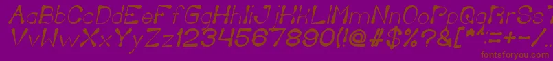 Fonte DeliciousKetchupItalic – fontes marrons em um fundo roxo