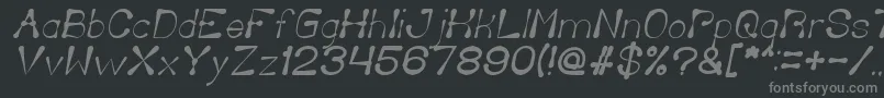 Saiba mais sobre a fonte DeliciousKetchupItalic Fonte DeliciousKetchupItalic – fontes cinzas em um fundo preto