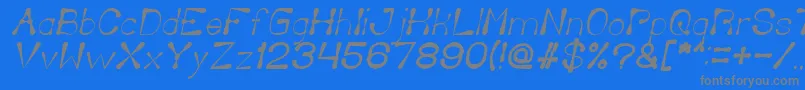 DeliciousKetchupItalic Font – Gray Fonts on Blue Background