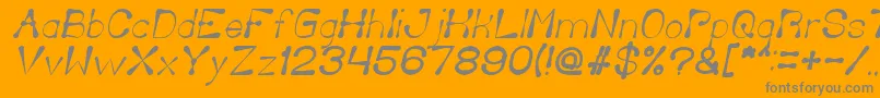 DeliciousKetchupItalic-Schriftart – Graue Schriften auf orangefarbenem Hintergrund