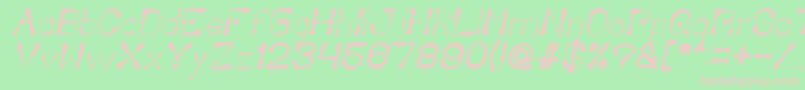 Шрифт DeliciousKetchupItalic – розовые шрифты на зелёном фоне