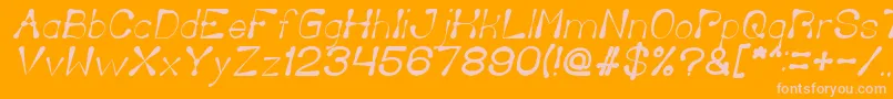 DeliciousKetchupItalic Font – Pink Fonts on Orange Background