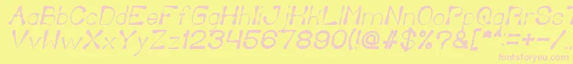 DeliciousKetchupItalic-Schriftart – Rosa Schriften auf gelbem Hintergrund