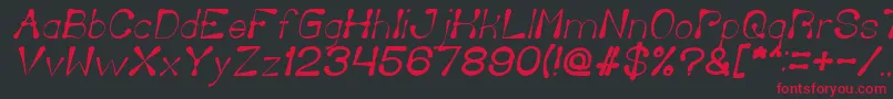 DeliciousKetchupItalic Font – Red Fonts on Black Background