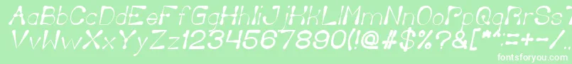 DeliciousKetchupItalic Font – White Fonts on Green Background