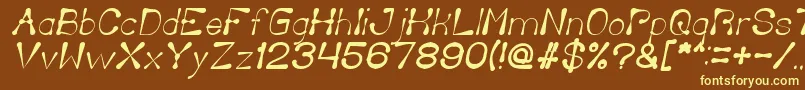 Police DeliciousKetchupItalic – polices jaunes sur fond brun
