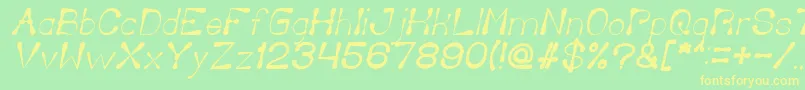 fuente DeliciousKetchupItalic – Fuentes Amarillas Sobre Fondo Verde