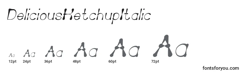 Размеры шрифта DeliciousKetchupItalic