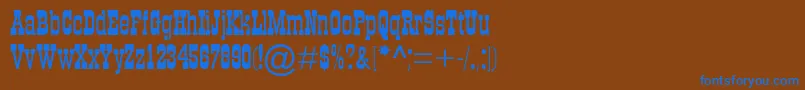 Mfigaro Font – Blue Fonts on Brown Background