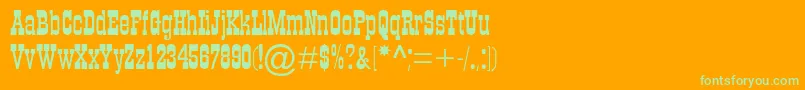 Mfigaro Font – Green Fonts on Orange Background