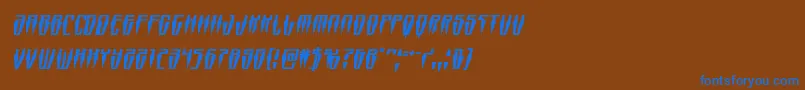 Weitere Informationen zur Swordtoothsquatital-Schriftart Swordtoothsquatital-Schriftart – Blaue Schriften auf braunem Hintergrund