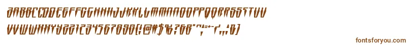 Swordtoothsquatital-Schriftart – Braune Schriften auf weißem Hintergrund