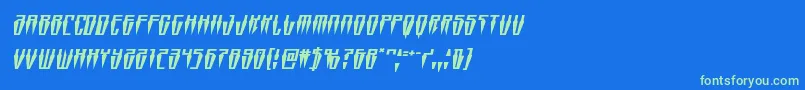 Swordtoothsquatital Font – Green Fonts on Blue Background