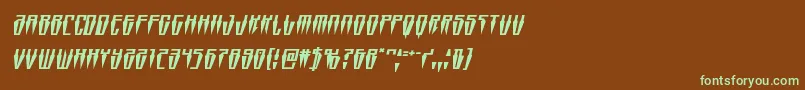 Swordtoothsquatital Font – Green Fonts on Brown Background